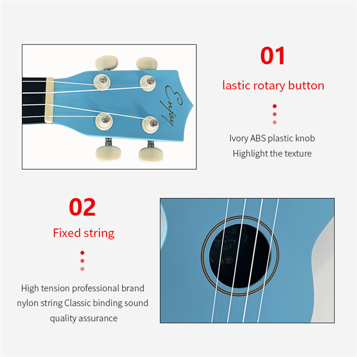 Factory Wholesale High Quality Four String Guitar 21 Inch Colorful Ukulele Custom Logo