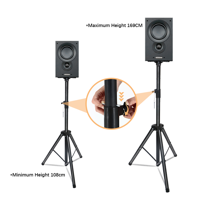 Wholesale Line Speaker Stand Portable Folding Adjustable Hight Floor Speaker Standing Stand Tripod For KTV Box