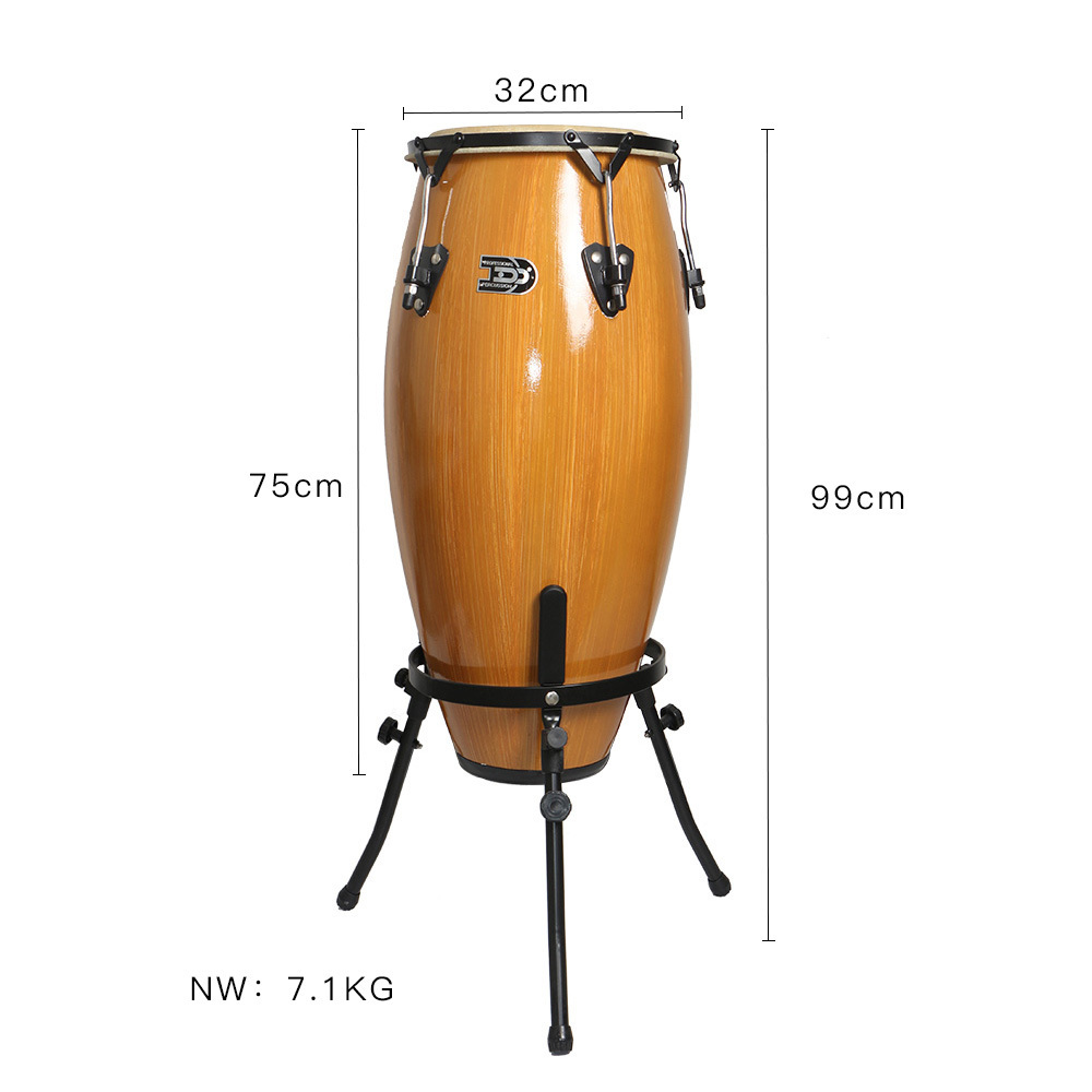 Hot Selling Wood Color Musical Percussion Instrument Goat Skin Maple Congas Drum Set With Stand