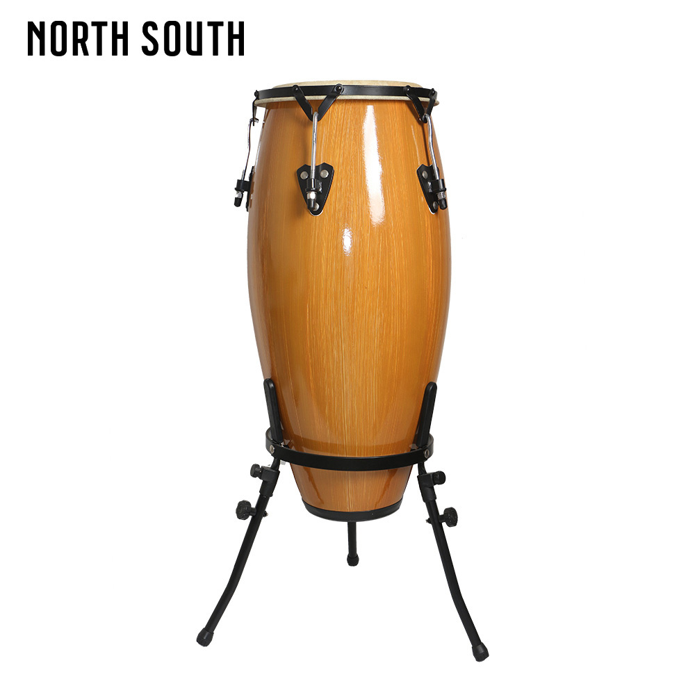 Hot Selling Wood Color Musical Percussion Instrument Goat Skin Maple Congas Drum Set With Stand