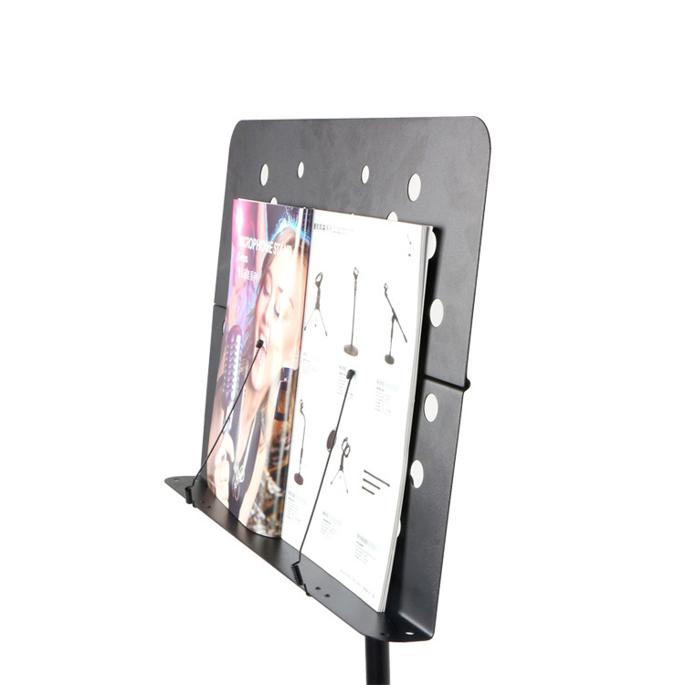 High quality stretch metal big folding reading book stand spin button sheet music stand