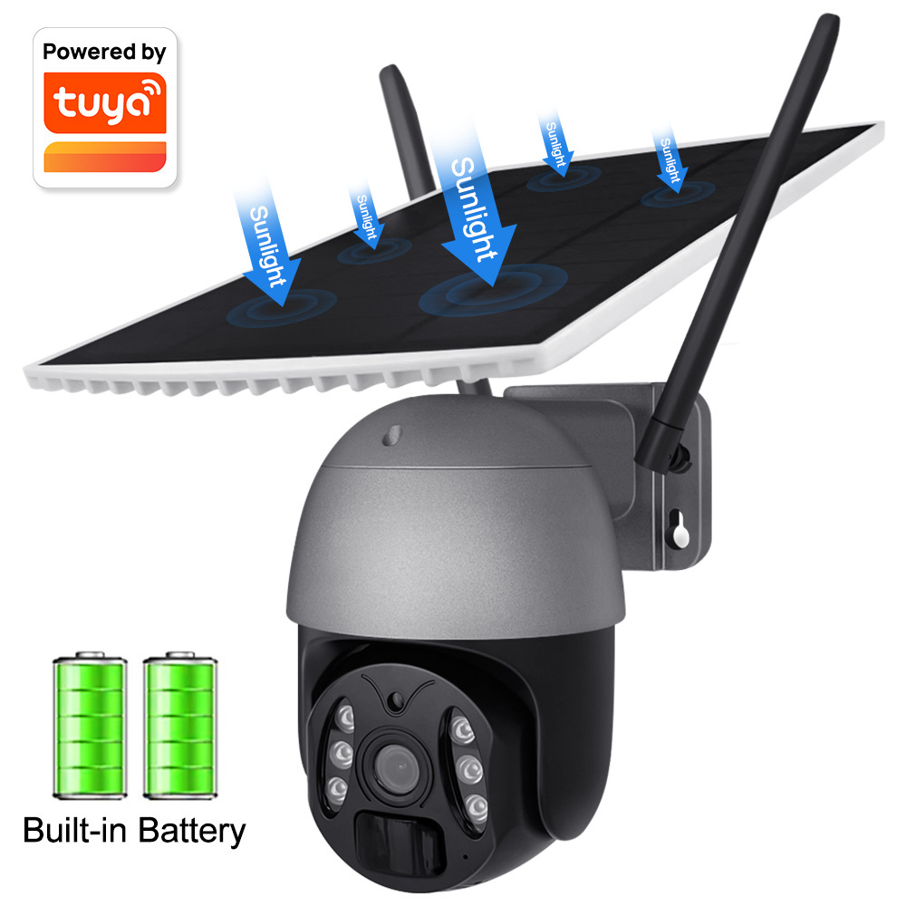 1080P Tuya Security Solar camera Outdoor ptz Camera solar 4g camera