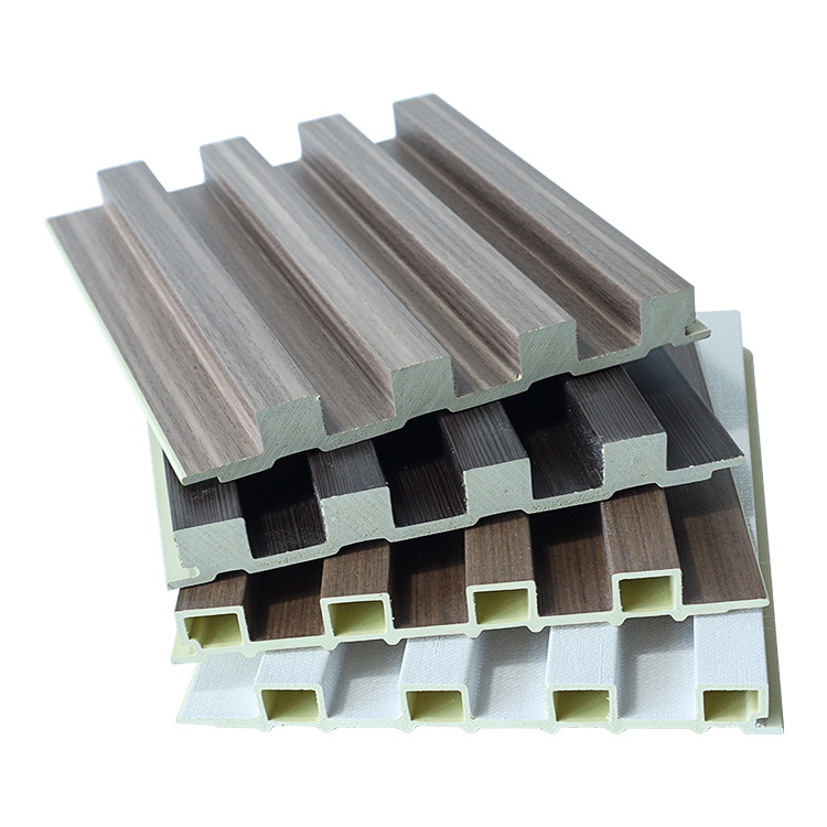 eco wpc board manufacturers indoor interior decoration wood plastic composite PVC Coating Cladding Fluted wpc wall panels