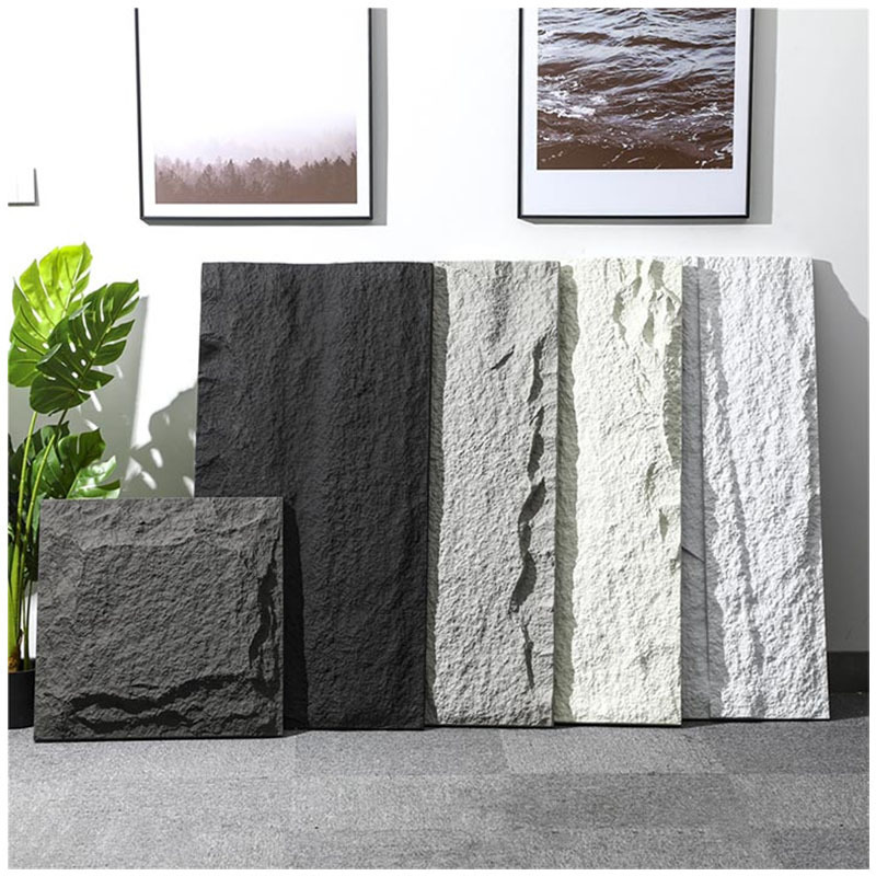 light weight indoor outdoor exterior pu stone panel artificial faux  culture rock PU stone wall panel