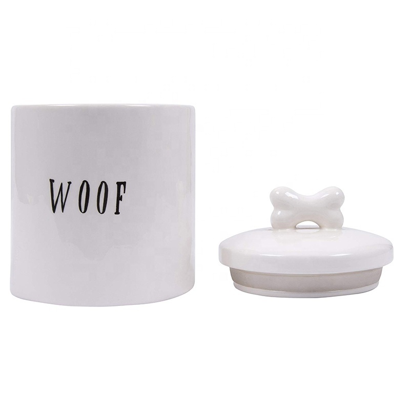 Ceramic Dog Treat Jar with Bone Handle in Lid 6