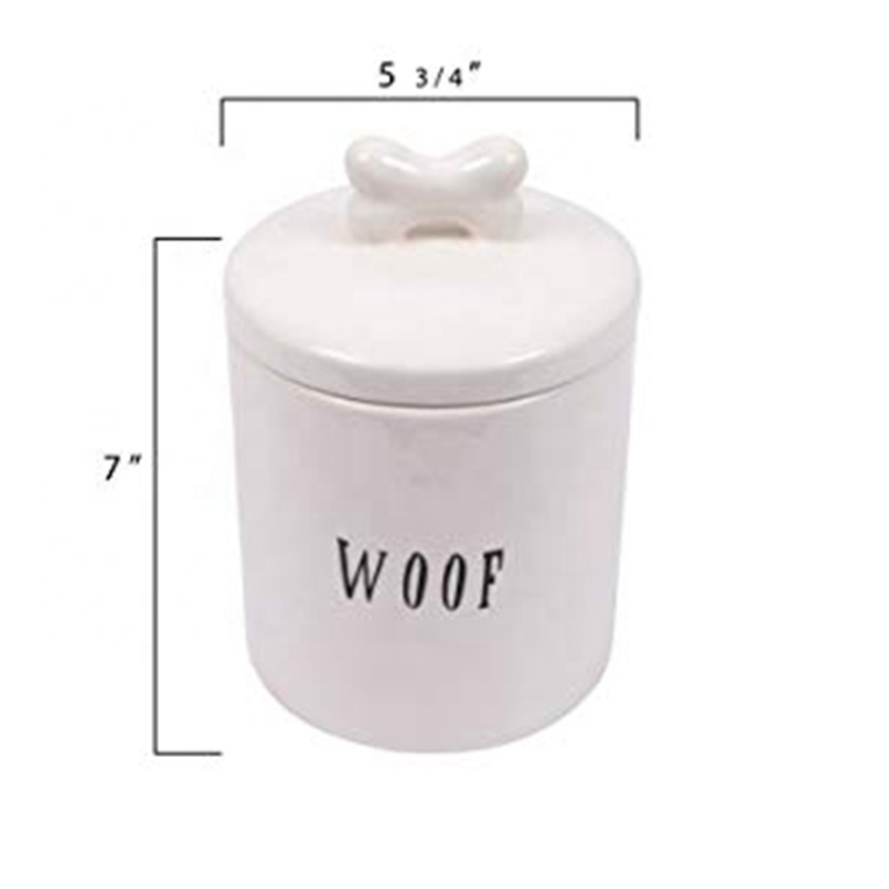 Ceramic Dog Treat Jar with Bone Handle in Lid 6