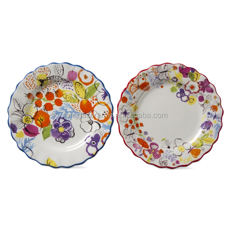 Christmas design appetizer cake ceramic plate