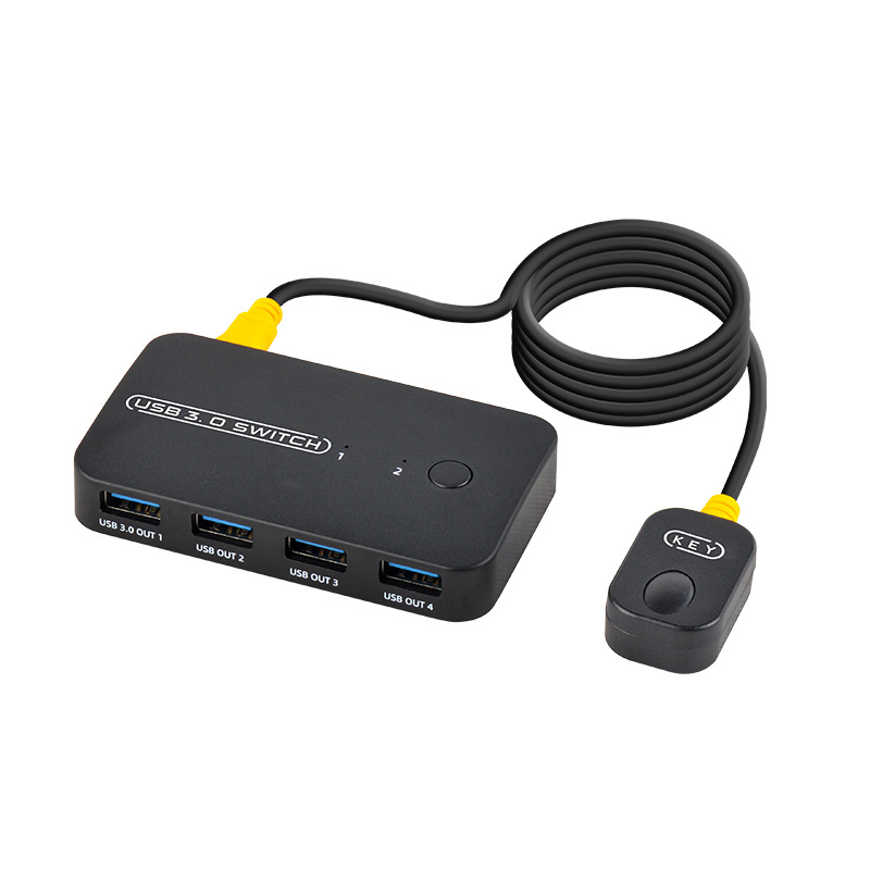 FJ-U302 Fjgear usb3.0 2 in 4 out usb sharing switch 2 computers share 4 usb devices plug and play HD