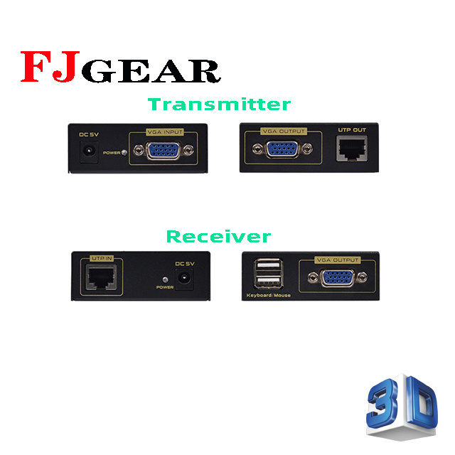 FJGRAR 100m usb kvm extender 100m usb kvm vga extender cat5/5e/6