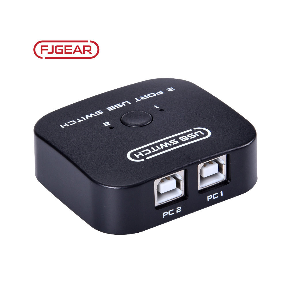 FJ-1A2BS Fjgear 2 port usb sharing switch 2 in 1 out with desktop controller 2 computer share a printer