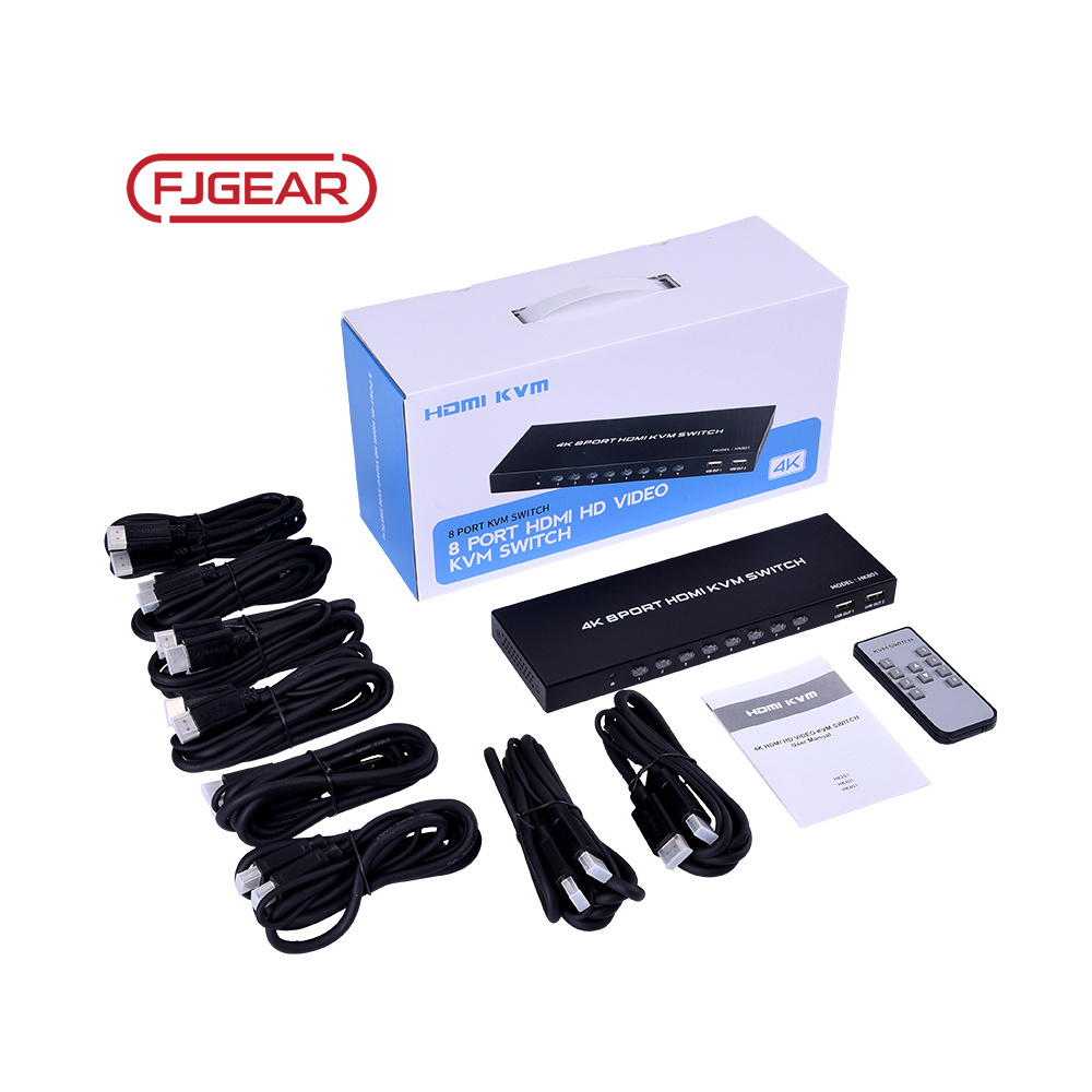 Hk801 Fjgear Manual Usb2.0 Fast Transmission 3840 X 2160 Hd Video Switch 4K 8 Port Hdmi Kvm Switches