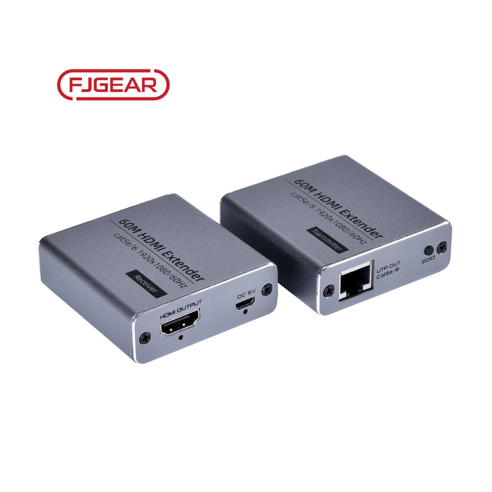 FJ-HD60 Fjgear 60m hdmi extender 1920*1080p/60hz with a cat 5e / 6 line extension of the HD hdmi signal to 60 meters