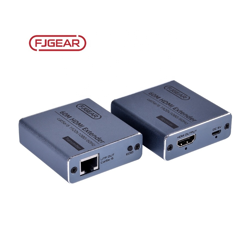 FJ-HD60 Fjgear 60m hdmi extender 1920*1080p/60hz with a cat 5e / 6 line extension of the HD hdmi signal to 60 meters