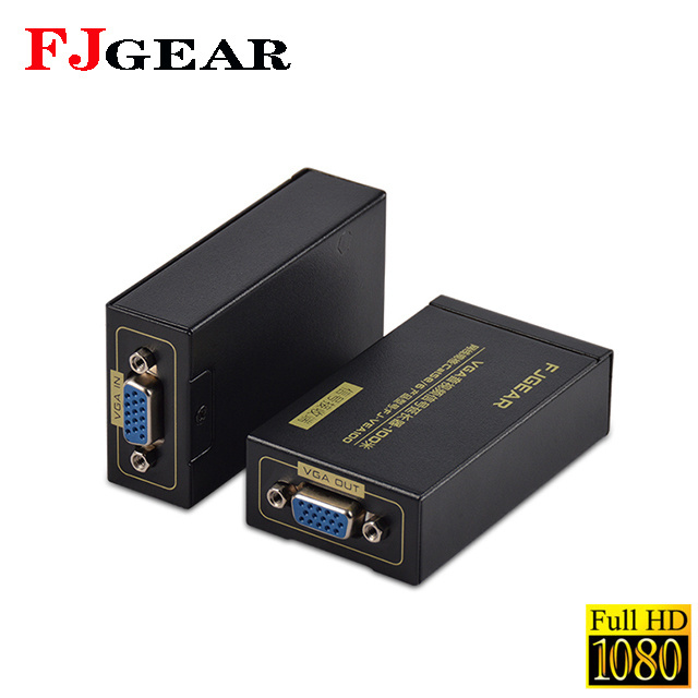 FJGEAR  factory audio and video 1080P signal VGA Extender 100m vga extender cat5 vga extender usb