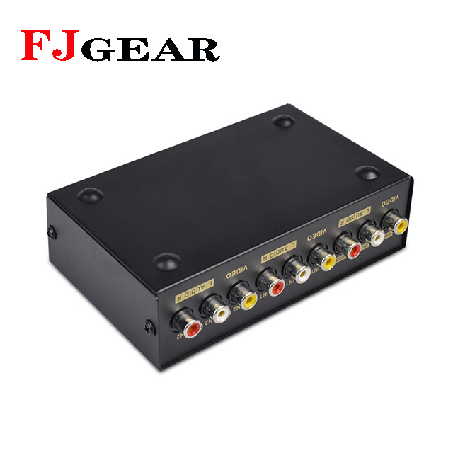 FJGEAR ,high quality and  durable   DVD 2 port av video audio switcher 2 input 1 output av switch