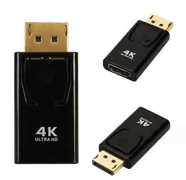 Fjgear Hot Sales 4K DisplayPort Male to RCA HDMI Adapter Converter for Home Theater and Projector Applications