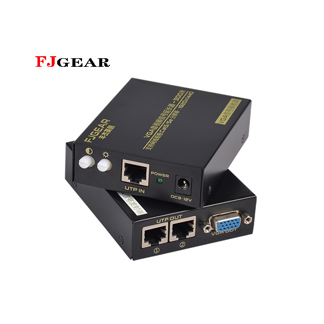 FJGEAR 1 pair VGA Extender up to 300m VGA adapter over IP vga extender cat5/5e audio and video signal transmission extender