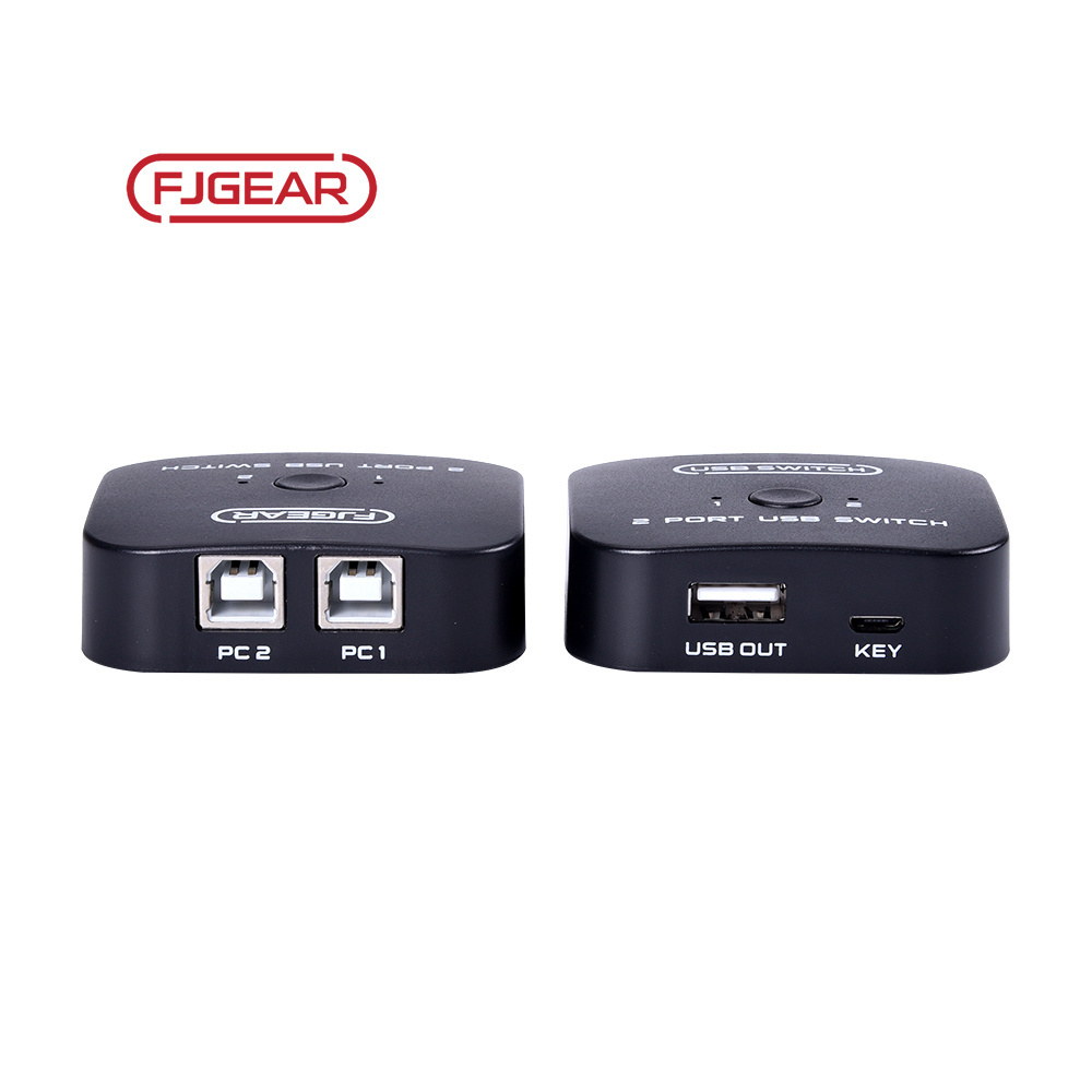 fjgear manual factory price Usb switch selector Sharing Switch Black usb 2.0 usb sharing switch