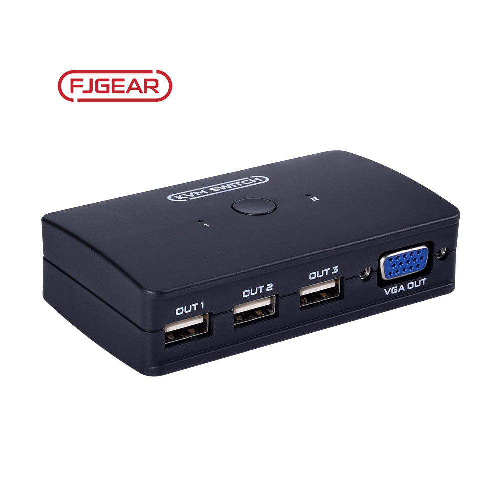 FJ-210UK fjgear 2 port auto vga video switch over ip hd uhd 4k hdmi ethernet vga kvm switch