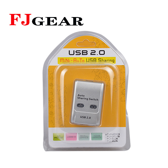 FJGEAR hot selling  durable and high quality  2 computer share 1 printer device usb 2.0 auto sharing switch