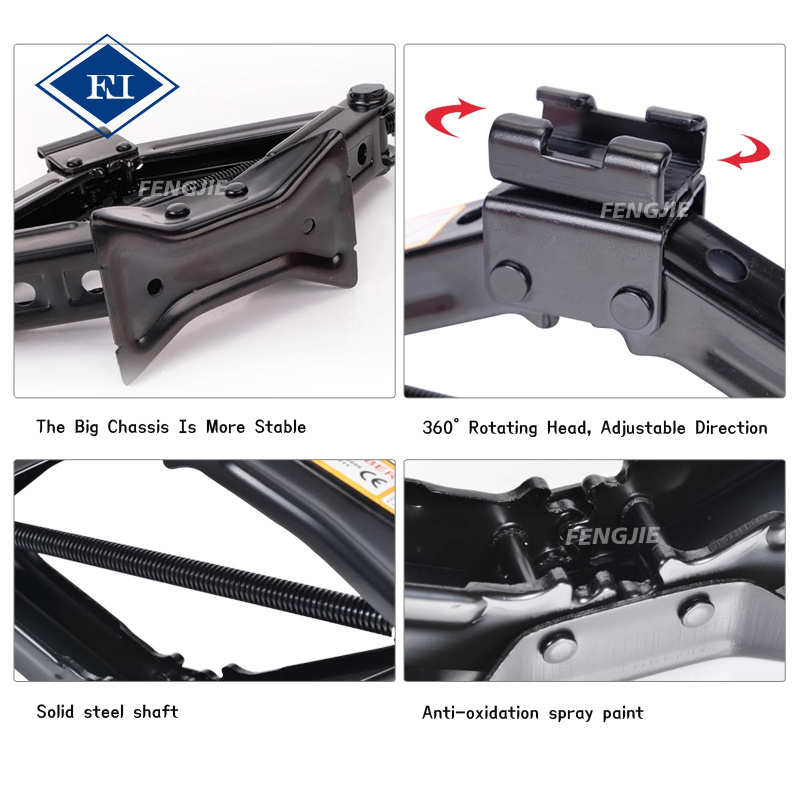 Adjustable Car Scissor Jack 1T 1.5T  2T Ton With Thicker Steel Plate For Car And Off Road Vehicles Auto Repair Tools