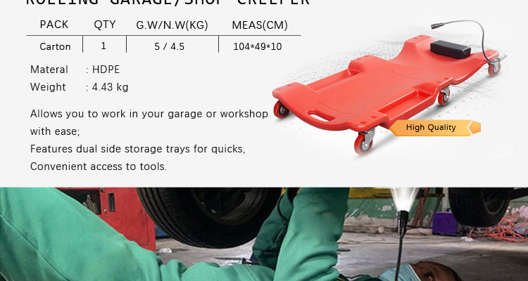 Rolling Creeper Garage Repair Work Tools Mechanic Plastic Car Repairing mechinic Workshop creeper board seat