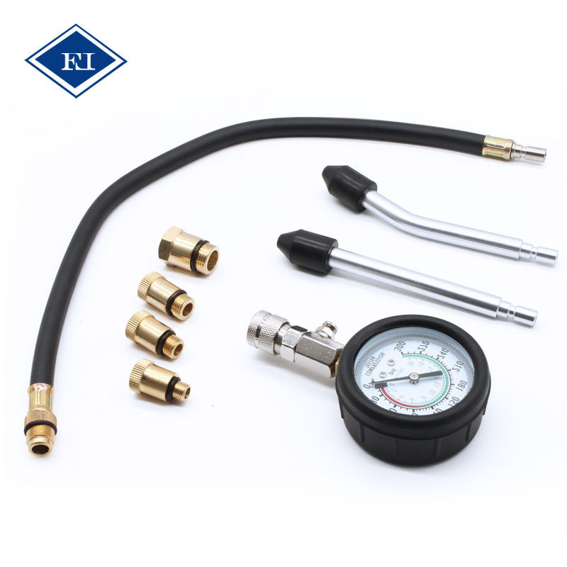 Full Function Auto Engine Analyzer Cylinder Compression Meter Fuel Pressure Tester Gauge Testing Cylinder Leak Detector Tool Kit