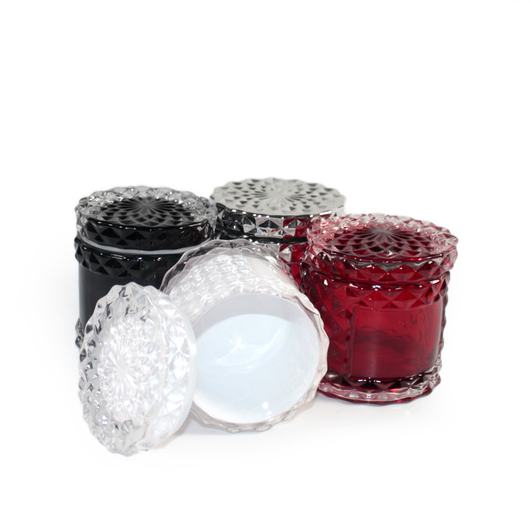 FengJun luxury wholesale colored glass candy jars with glass lids