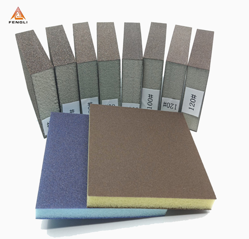 Multifunctional aluminum oxide abrasive sand paper sanding sponge block for wood metals