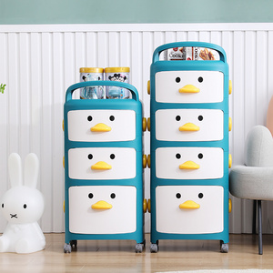 Children Cartoon New Color Organizer Plastic Portable Kids Drawer Toy Storage Cabinet With Wheels