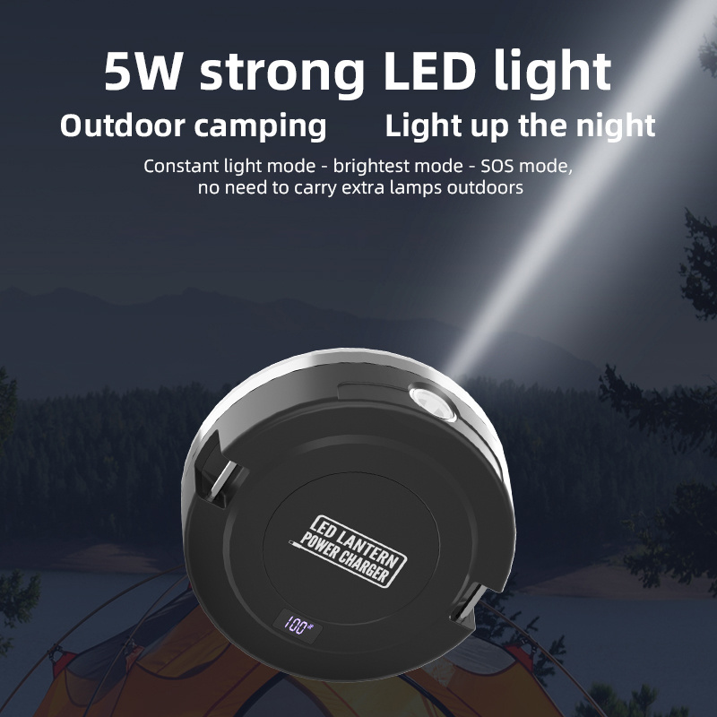 3in1 round 1200lm camping lantern waterproof IP63 10000mah small and portable magnetic hook camping light for darkness