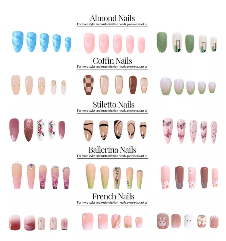 Wholesale Ballerina Glitter Luxury Fake Nails Long Coffin False Nails Custom Press On Nails Private Label