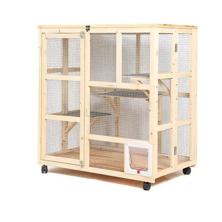 Fengmu other pet cages Customized weatherproof outdoor cheap large wooden iron bird cage bird house