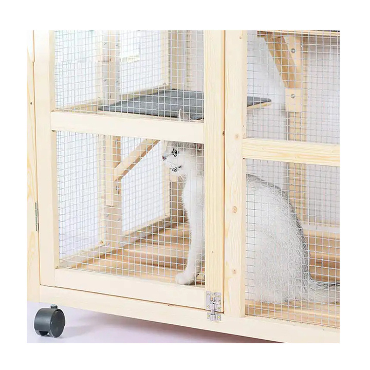 Fengmu other pet cages Customized weatherproof outdoor cheap large wooden iron bird cage bird house