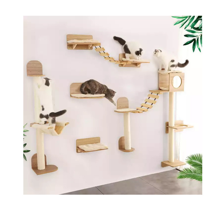 Cat Hammock Pet accessories Climb Track Modern Wall Mounted Shelves Multifunctional Cat Furniture cat wall shelves