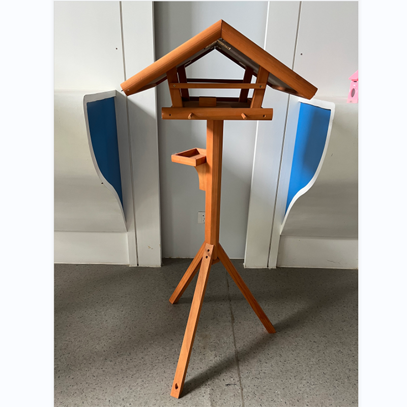 Solid Wood Bird Nest Feeder Garden Corridor Bird Table Free Standing Outdoor Slow Feeder Station for Small Animals