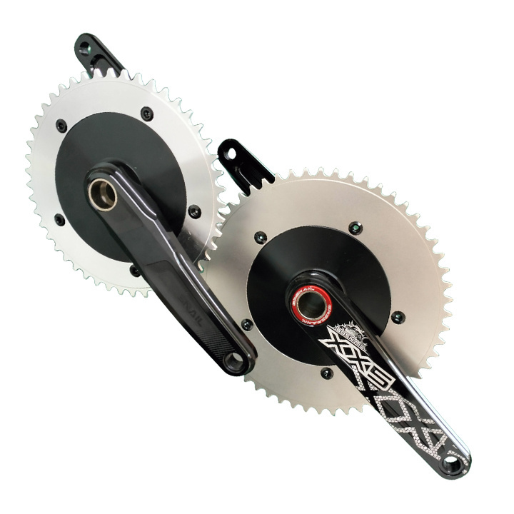 Aluminum Alloy 130BCD Bicycle Crankset 47T Square Hole Single Speed road Bike Crank Set Chain Wheel Tooth Plate Sprocket