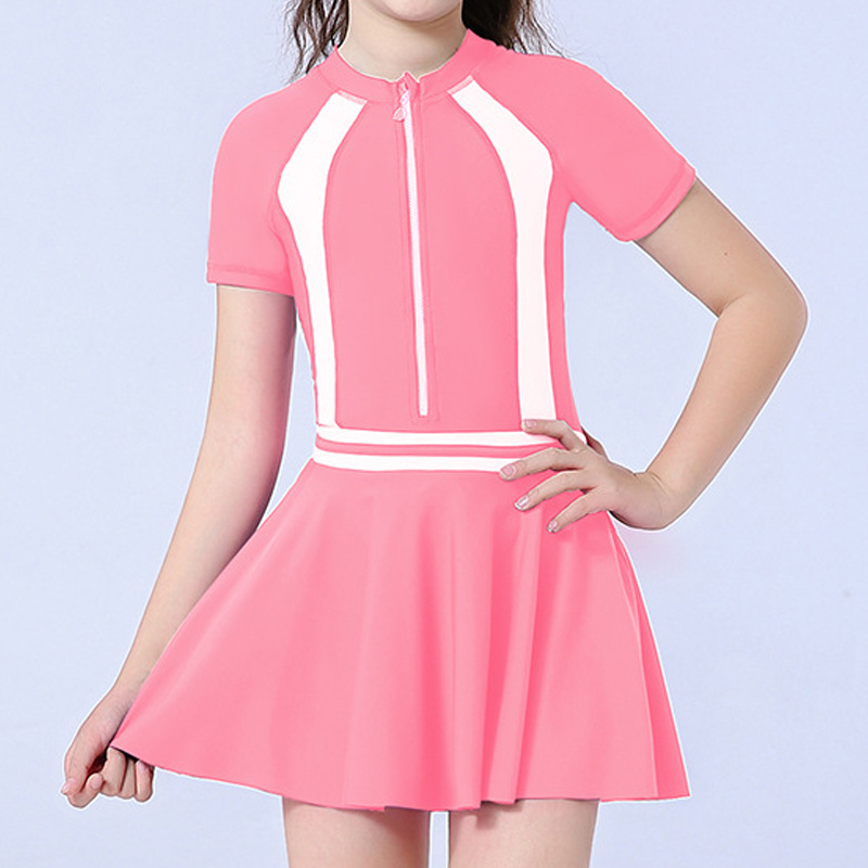 Girls Casual Summer Dress High Elastic For Kids Beach Waterproof Swimming Dress Wetsuits Teenagers Sports golf tennis skirt