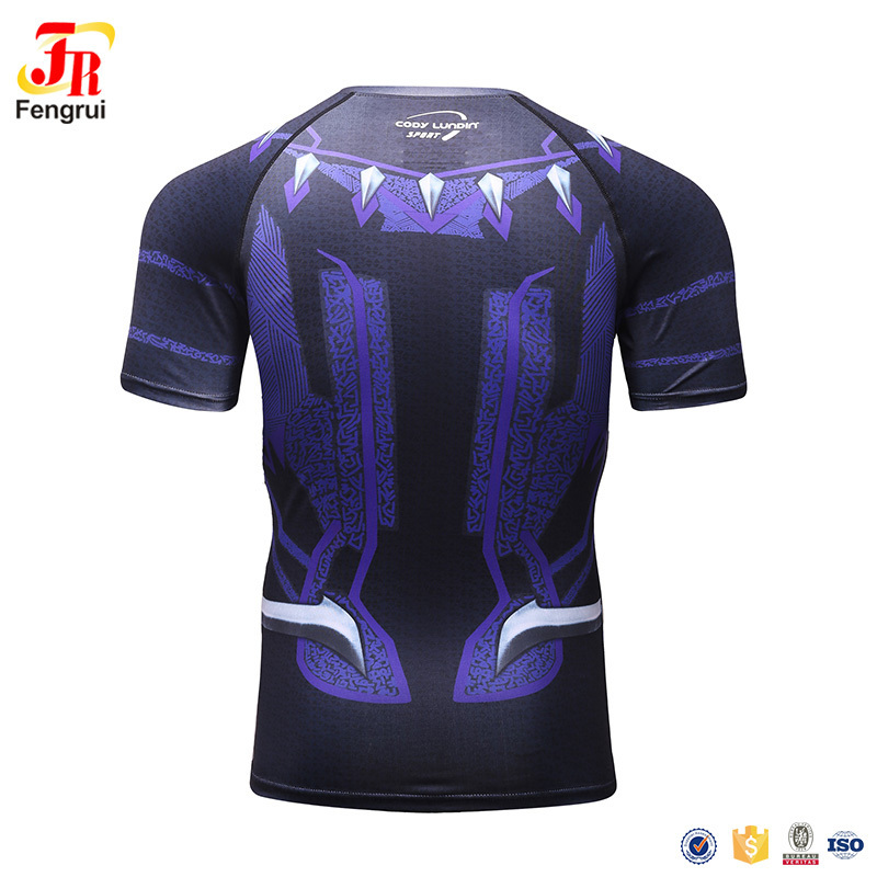 New design black panther compression shirt sweat activated 3d man t shirts