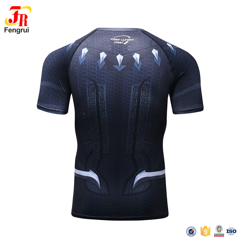 New design black panther compression shirt sweat activated 3d man t shirts