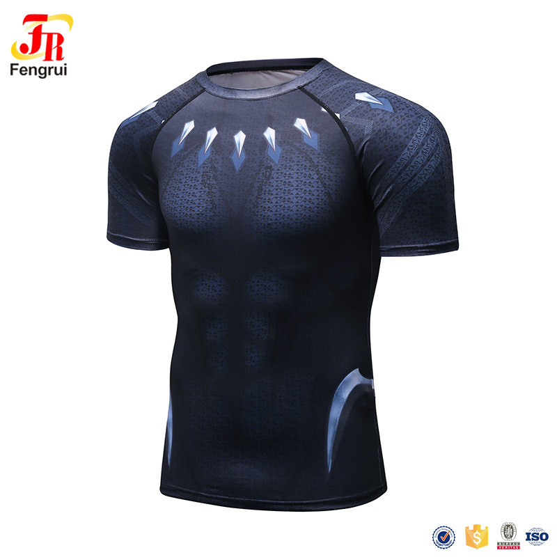 New design black panther compression shirt sweat activated 3d man t shirts