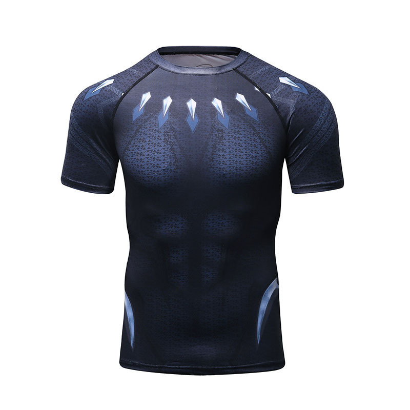 New design black panther compression shirt sweat activated 3d man t shirts