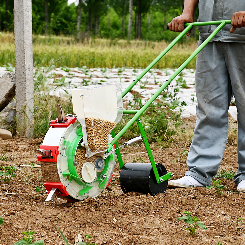 Corn Maize Soybean Peanut Rice Paddy Hand Push Seed Planting Machine