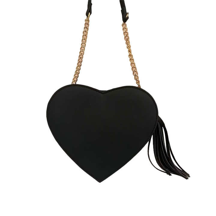 Custom make vegan Pu Leather Crossbody Shoulder sling Purse Bags heart shape bag for women lady