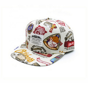 Top Quality Outdoor Graffiti Patterns Snapback Caps Sublimated Printing Baseball Caps Screen Print Working Caps