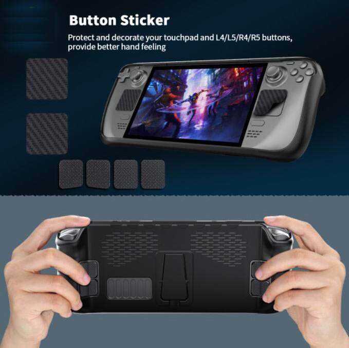 TPU Protective Shell Stand Touchpad Button Sticker Kit For Steam Deck Game Console Accessories Cover Case