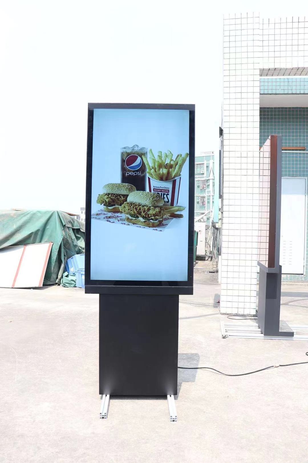 IP65 Outdoor drive through menu advertising kiosk ultra thin standing display drive thru menu board for restaurants