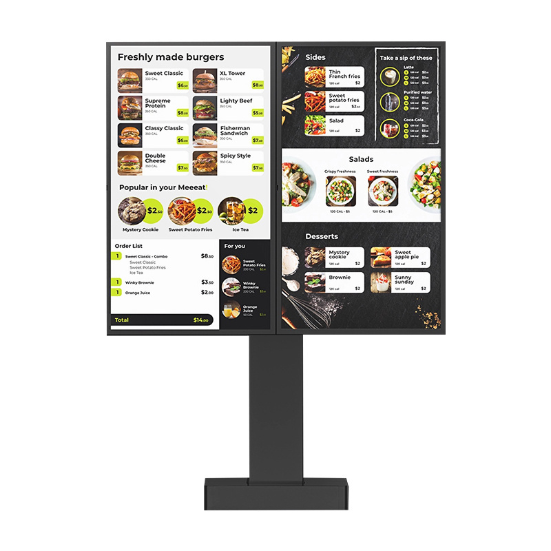 Slim & robust design outdoor IP56 waterproof drive thru system restaurant menu digit board lcd display screen