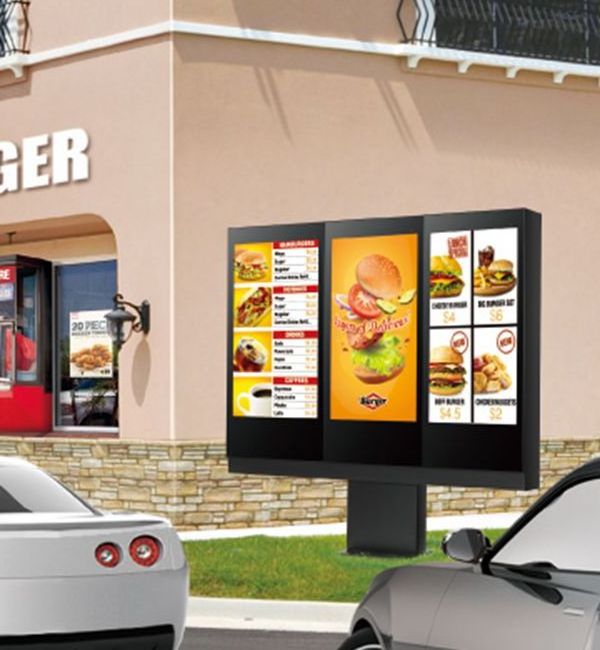 49inch outdoor drive thru menu board  restaurants advertising display