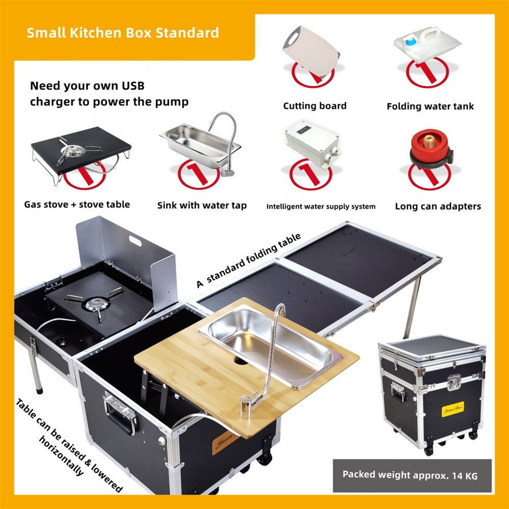 Outdoor Camping Foldable Portable Kitchen Folding Aluminium Camp Kitchen